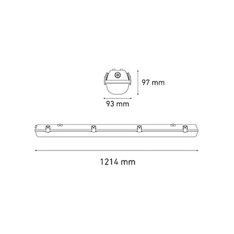LUMINARIO SELLADO LED GAMMA 1200 30 30W/100-305V. OPALINA CON SENSOR DE MOVIMIENTO 6000K LUZ DE DIA ELECTROMAG
