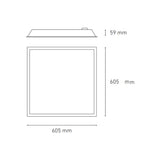 LUMINARIA CUBIC LED 60X60 V3 31W/ 100-305V. LUZ DE DIA 6500K ELECTROMAG ***HAE 2024***