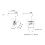 LUMINARIO LED RIEL 29W/100-305V. 24 C30-R NEGRO 3000K LUZ CALIDA ELECTROMAG
