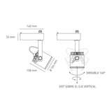 LUMINARIO LED RIEL 29W/100-305V. 24 C30-R NEGRO 3000K LUZ CALIDA ELECTROMAG