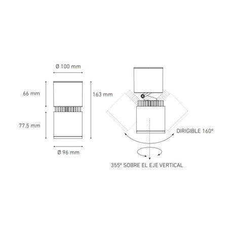 LUMINARIO LED SOBREPONER 20W/100-305V. 24 C20-S NEGRO 4000K LUZ CALIDA ELECTROMAG