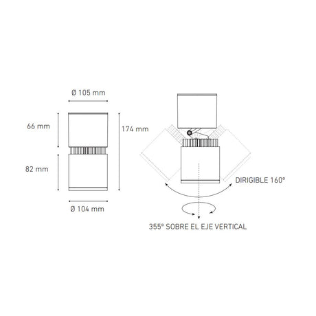 LUMINARIO LED SOBREPONER 29W/100-305V. 45 C30-S BLANCO 3000K LUZ CALIDA ELECTROMAG