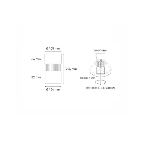 LUMINARIO LED SOBREPONER 29W/100-305V. 45 C30-S NEGRO 3000K LUZ CALIDA ELECTROMAG