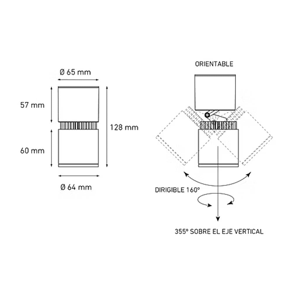 PROYECTOR DE SOBREPONER LED C12 S 12W 100-240V APERTURA 24  3000K NEGRO