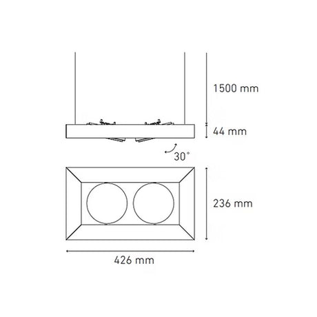 LUMINARIO ALPHA SUSPENDIDO II LED BLANCO *** NO INCLUYE LAMPARA *** ELECTROMAG