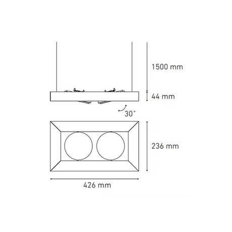 LUMINARIO ALPHA SUSPENDIDO II LED NEGRO *** NO INCLUYE LAMPARA *** ELECTROMAG