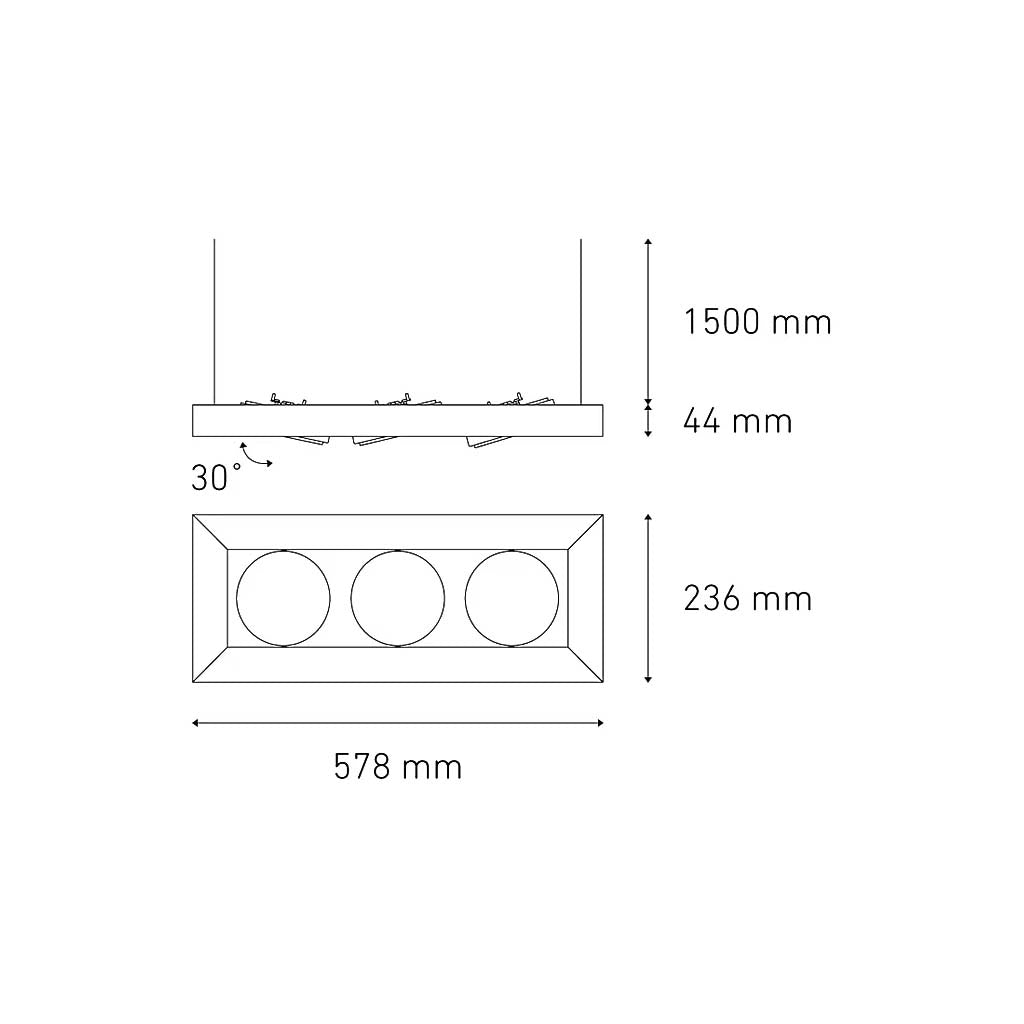 LUMINARIO ALPHA SUSPENDIDO III LED BLANCO *** NO INCLUYE LAMPARA *** ELECTROMAG