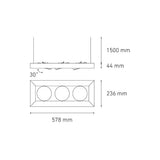 LUMINARIO ALPHA SUSPENDIDO III LED BLANCO *** NO INCLUYE LAMPARA *** ELECTROMAG