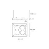 LUMINARIO ALPHA SUSPENDIDO IV LED BLANCO *** NO INCLUYE LAMPARA *** ELECTROMAG