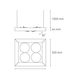 LUMINARIO ALPHA SUSPENDIDO IV LED NEGRO *** NO INCLUYE LAMPARA *** ELECTROMAG