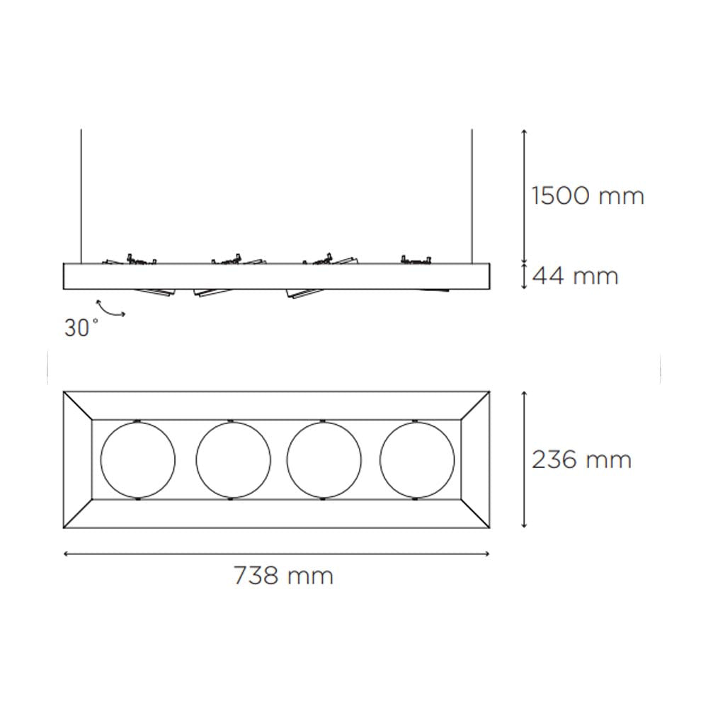 LUMINARIO ALPHA SUSPENDIDO IV L LED BLANCO *** NO INCLUYE LAMPARA *** ELECTROMAG
