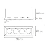 LUMINARIO ALPHA SUSPENDIDO IV L LED BLANCO *** NO INCLUYE LAMPARA *** ELECTROMAG