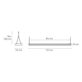 LUMINARIO LED SUSPENDIDO TRECK 900 45W/100-240V. NEGRO 4000K LUZ NEUTRA ELECTROMAG