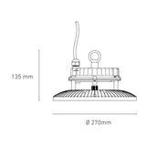 HIGHBAY LED INDUSTRIAL STD 150W/100-305V. TRANSP. 6000K L.D. *** OFRECER 150UFOLED65MVN O CW-150W ***
