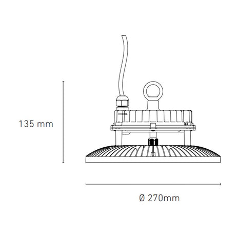 HIGHBAY LED INDUSTRIAL STD 150W/100-305V. TRANSP. 6000K L.D. *** OFRECER 150UFOLED65MVN O CW-150W ***