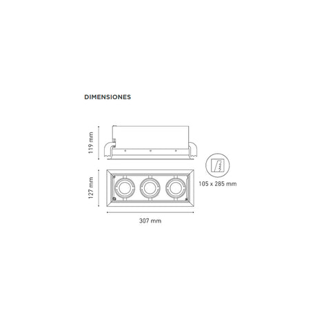 LUMINARIO LED DOWNLIGHT POINTS MINI III 24.5W/100-240V. 15 NEGRO 3000K LUZ CALIDA ELECTROMAG