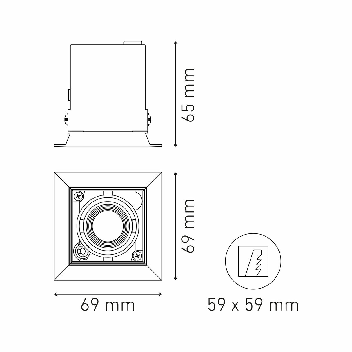 LUMINARIO LED DOWNLIGHT POINTS MICRO I 4.5W/100-140V. NEGRO 3000K LUZ CALIDA ELECTROMAG