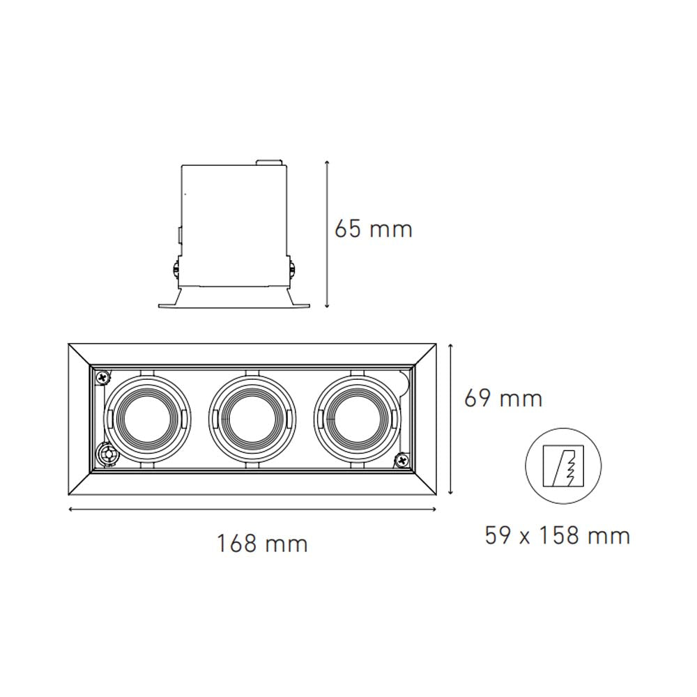 LUMINARIO LED DOWNLIGHT POINTS MICRO III 12W/100-140V. NEGRO 3000K LUZ CALIDA ELECTROMAG