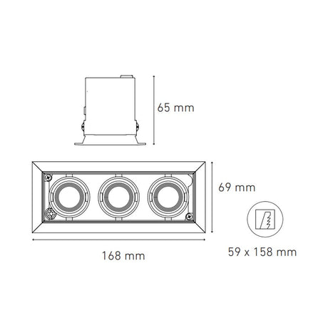 LUMINARIO LED DOWNLIGHT POINTS MICRO III 12W/100-140V. NEGRO 3000K LUZ CALIDA ELECTROMAG
