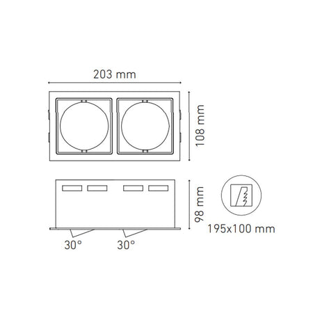 LUMINARIO LED EMPOTRAR DOWNLIGHT ISIS II BLANCO GU10 *** NO INCLUYE LAMPARA *** ELECTROMAG