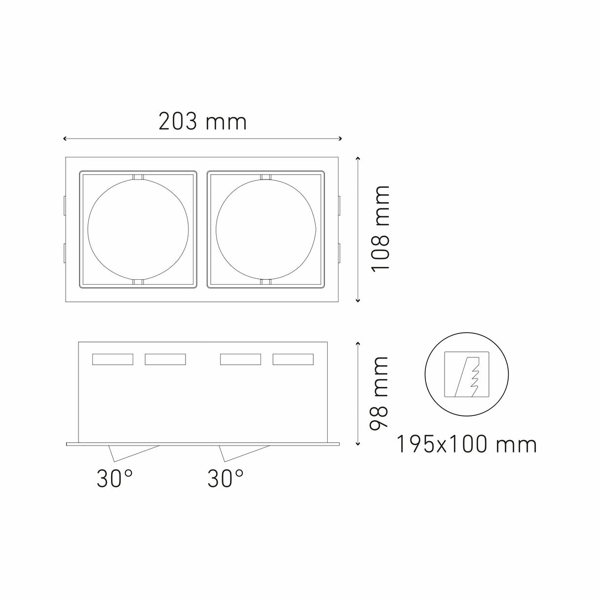 LUMINARIO LED EMPOTRAR DOWNLIGHT ISIS II NEGRO GU10 *** NO INCLUYE LAMPARA *** ELECTROMAG