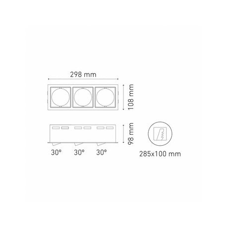LUMINARIO LED EMPOTRAR DOWNLIGHT ISIS III NEGRO GU10 *** NO INCLUYE LAMPARA *** ELECTROMAG
