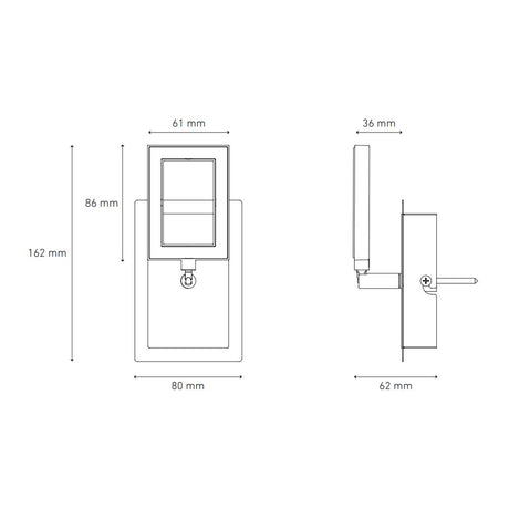 MIRROR REC I 100-240V BFP 3000K GR AC *** HAE ***