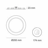 LUMINARIO LED DOWNLIGHT LUNA FLAT RD 13 STD 13W/100-305V. BLANCO 3000K LUZ CALIDA ELECTROMAG *** SOBRE PEDIDO ***