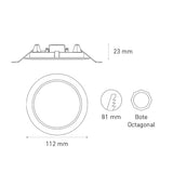 LUMINARIO LED DOWNLIGHT LUNA FLAT RD 6 STD 6W/100-305V. BLANCO 6000K LUZ DE DIA ELECTROMAG