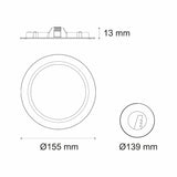 LUMINARIO LED DOWNLIGHT LUNA FLAT RD 9W STD 100-305V. BLANCO 3000K LUZ CALIDA ELECTROMAG