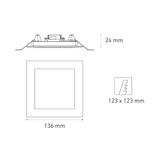 LUMINARIO LED DOWNLIGHT LUNA FLAT SQ 9 STD 9W/100-305V. BLANCO 3000K LUZ CALIDA ELECTROMAG