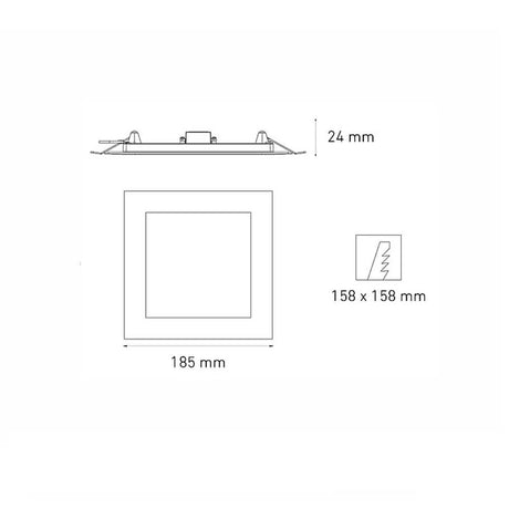 LUMINARIO LED DOWNLIGHT LUNA FLAT SQ 13 STD 13W/100-305V. BLANCO 4000K LUZ NEUTRAL ELECTROMAG