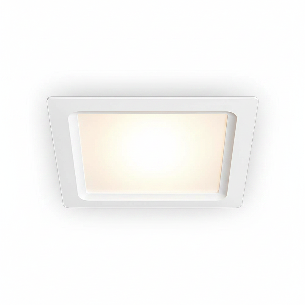 LUMINARIO LED DOWNLIGHT LUNA FLAT SQ 13 STD 13W/100-305V. BLANCO 3000K LUZ CALIDA ELECTROMAG