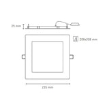 LUMINARIO LED DOWNLIGHT LUNA FLAT SQ 18 STD 18W/100-305V. BLANCO 6000K LUZ DE DIA ELECTROMAG