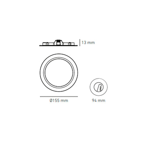 LUMINARIO LED DOWNLIGHT LUNA FLAT RD 9 S 9W/100-305V. BLANCO 3000K LUZ CALIDA ELECTROMAG