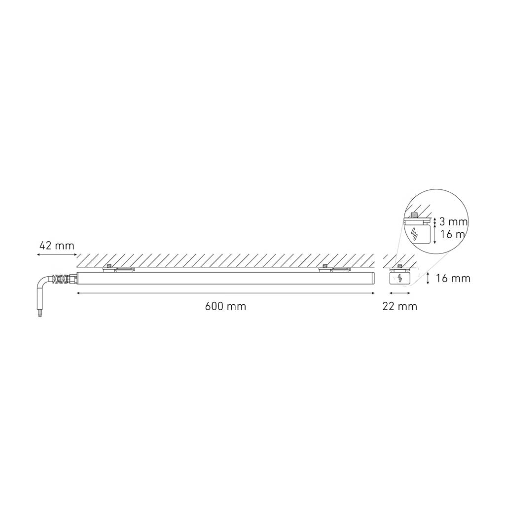 LUMINARIO LED SERIE II BL FLAT 4W/100-140V. 600MM. BLANCO 4000K LUZ NEUTRA ELECTROMAG