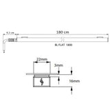 LUMINARIO LED SERIE III BL FLAT 35W/100-140V. 1800MM. NEGRO 3000K LUZ CALIDA ELECTROMAG