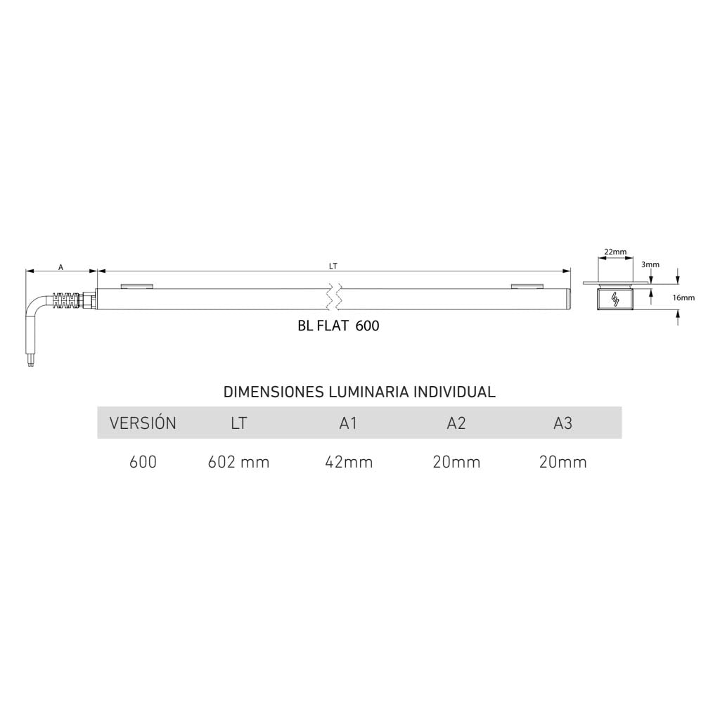 BL FLAT 600 P.A 12W 127V AF 4000K NGO OPALINO MAGG