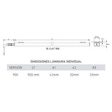 LUMINARIO LED SERIE III BL FLAT 18W/100-140V. 900MM. NEGRO 6000K LUZ DE DIA ELECTROMAG