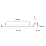 LUMINARIO LINEAL LED SUSPENDER BL U 1200 25W/100-305V. BLANCO 3000K LUZ CALIDA ELECTROMAG