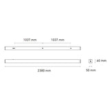 LUMINARIO LINEAL LED SOBREPONER BL U 2400 50W/100-305V. BLANCO 4000K LUZ NEUTRA ELECTROMAG
