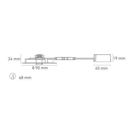 LUMINARIA LUNA 3 FLAT BASICO 90-140V. BF LUZ DE DIA 6500K. BLANCO ELECTROMAG