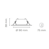 LUM. TIPO DOWNLIGHT LUNA 4 100-240V 40K BLANCO