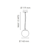 LUMINARIO LED SUSPENDIDO GLOBE 6" 8W/100-140V. BLANCO 6000K LUZ DE DIA ELECTROMAG ***HAE 2024***