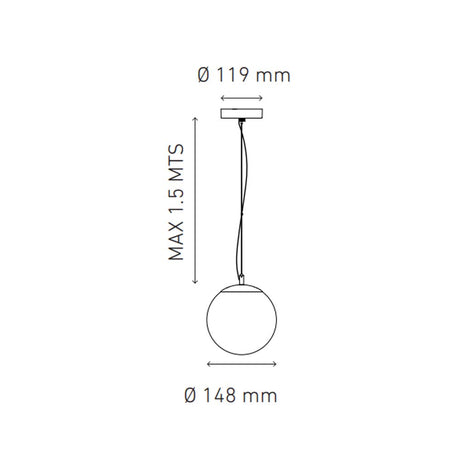 LUMINARIO LED SUSPENDIDO GLOBE 6" 8W/100-140V. BLANCO 6000K LUZ DE DIA ELECTROMAG ***HAE 2024***
