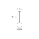 LUMINARIO LED SUSPENDIDO GLOBE 6" 8W/100-140V. BLANCO 3000K LUZ CALIDA ELECTROMAG  *** HAE ***