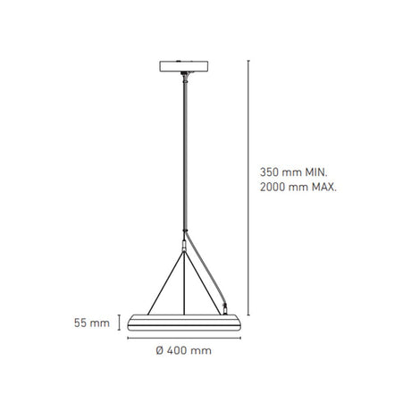 LUMINARIO LED SUSPENDIDO DONNA 40 27W/100-140V. NEGRO 4000K LUZ NEUTRA ELECTROMAG