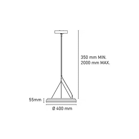 LUMINARIO LED SUSPENDIDO DONNA 40 27W/100-140V. AMARILLO SOFT 4000K LUZ NEUTRA ELECTROMAG