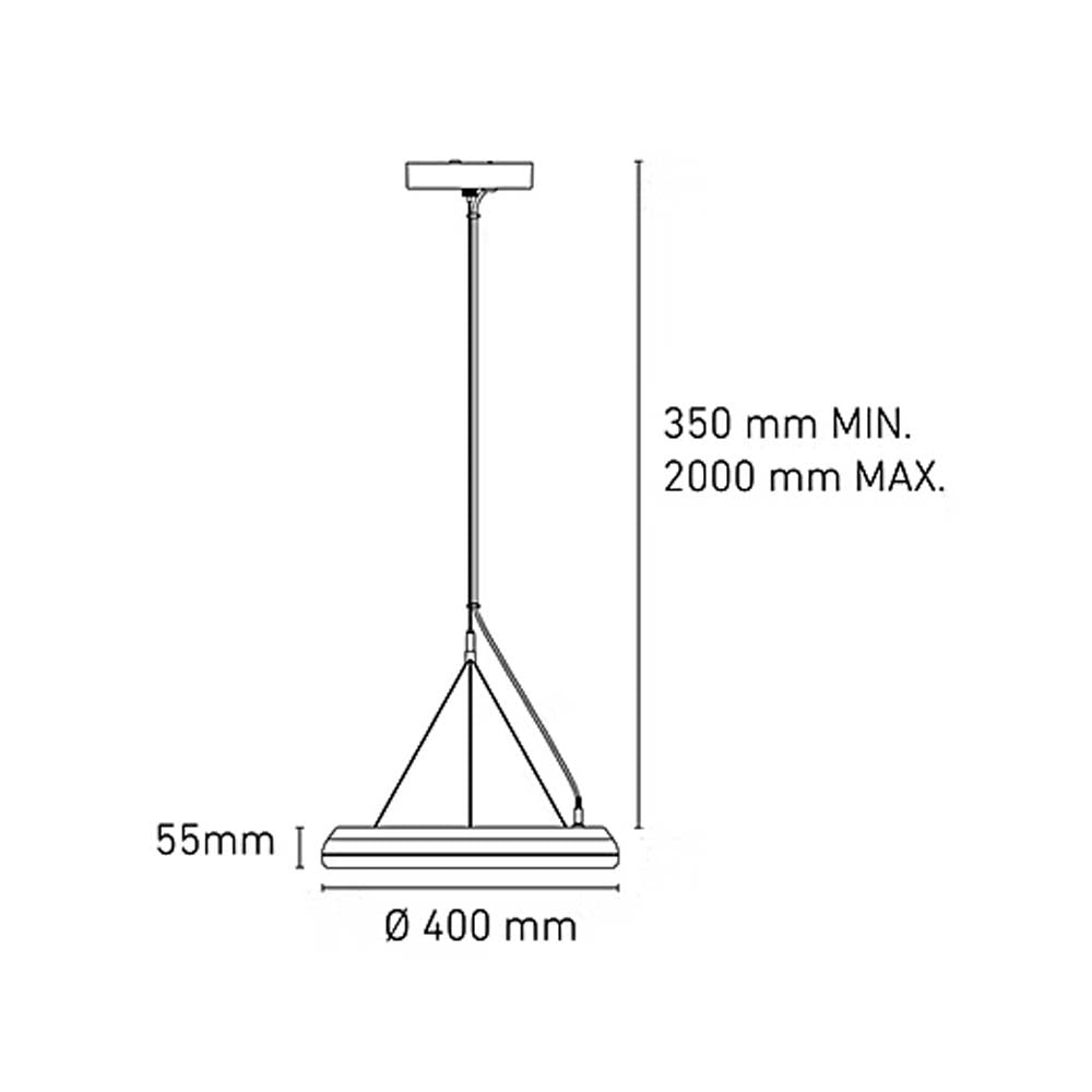 LUMINARIO LED SUSPENDIDO DONNA 40 27W/100-140V. ROSA SOFT 4000K LUZ NEUTRA ELECTROMAG