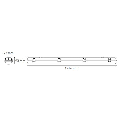 LUMINARIO LED INDUSTRIAL GAMMA LED 1200 60 60W/100-305V. TRANSPARENTE 6000K LUZ DE DIA ELECTROMAG